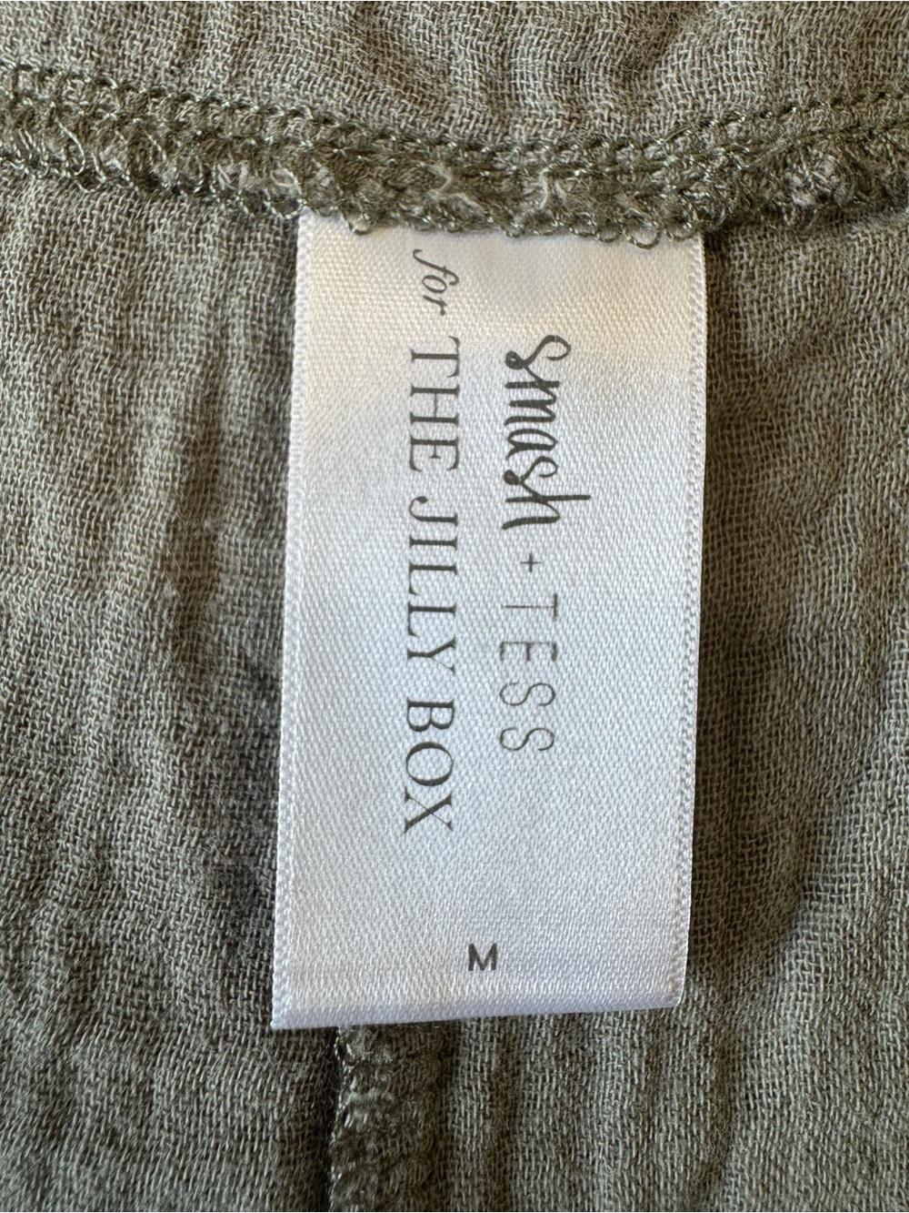 Smash + Tess x Jillian Harris Organic Cotton Romper Sage Green Tie Strap Medium - Picture 3 of 11